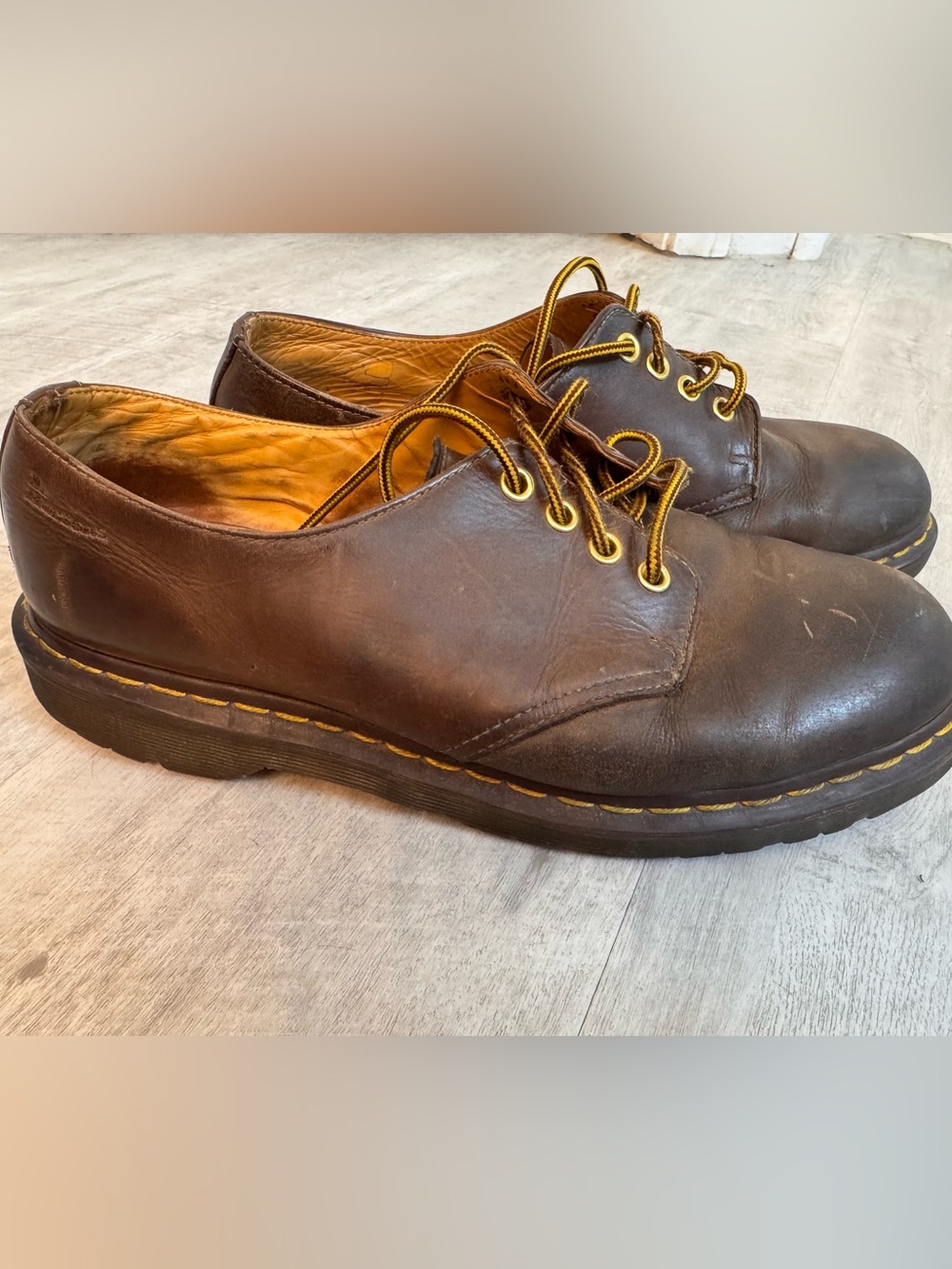 Men’s Dr. Martens Leather Oxford Shoes, Brown, size UK 10, US 11